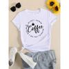 T-shirt Casual da Donna con Stampa 'Coffee Letter' Girocollo Manica Corta per Estate Primavera