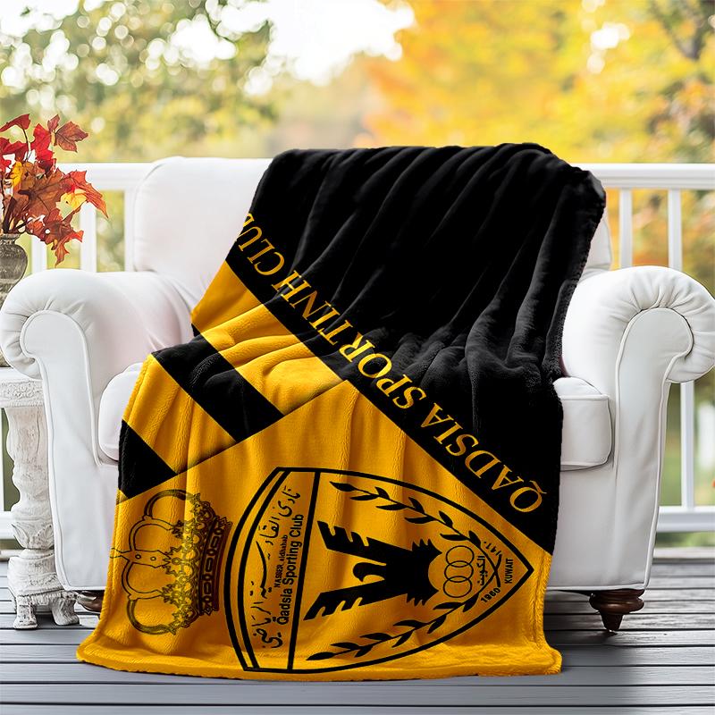 Qadsia Sporting Club Flannel Blanket Soft All-Season Throw, Design for Camping, Car Travel, Hiking Sofa, Bed, Office Perfect Gift for Parties