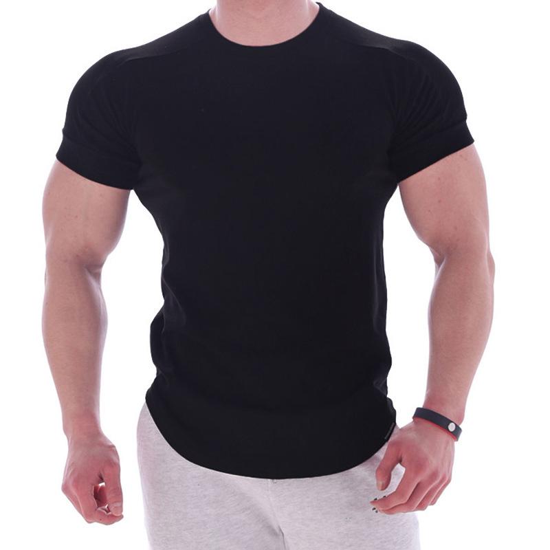 Quick-Dry Men s Elastic Short-Sleeve Slim Fit Sports Tee