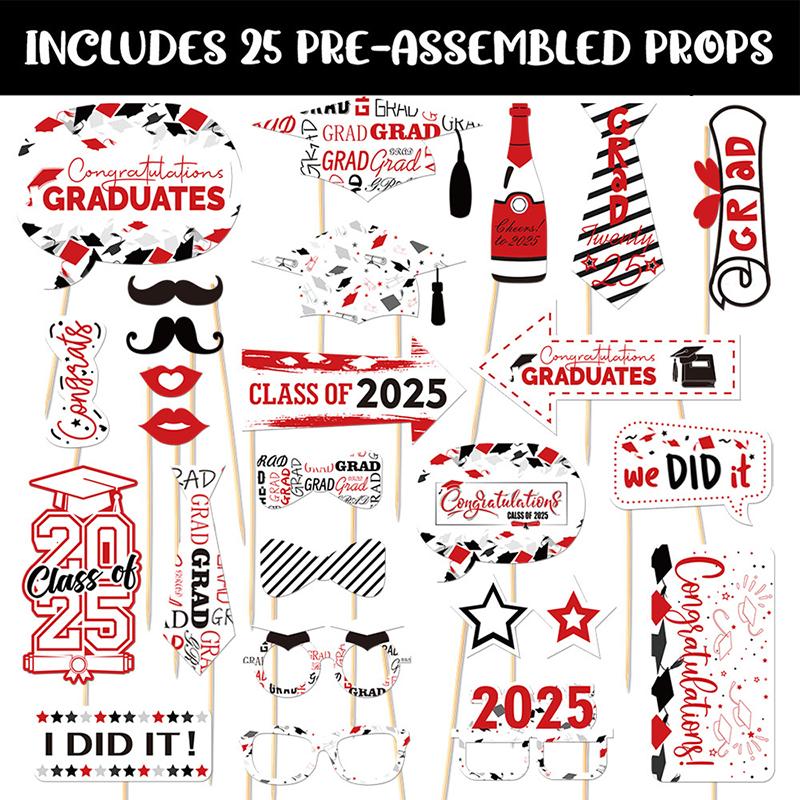 

2025 Выпускной Фотобудка Реквизит Рамка Баннер Для Выпускников 2025 Декор Для Празднования Выпуска Фотофон Реквизит Товары Для Вечеринки