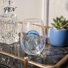 Beach House Kitchen Decor Marine Animal Theme Clear Glass Tumbler, Handcrafted Painted Glassware, Artistic Nautical Decorative Cup Creative