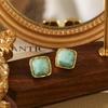 French Natural Stone Earrings & Necklace Set - Chic Sugar Cube Design