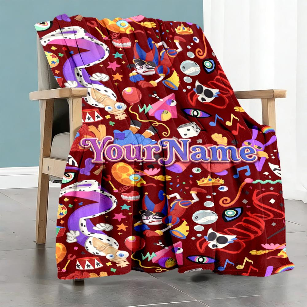 Coper ta Plaid Circo Digitale Testo Personalizzato Coperta Personalizzata Morbida Calda Accogliente Versatile per Biancheria da Letto Soggiorno Sedia da Ufficio Mare