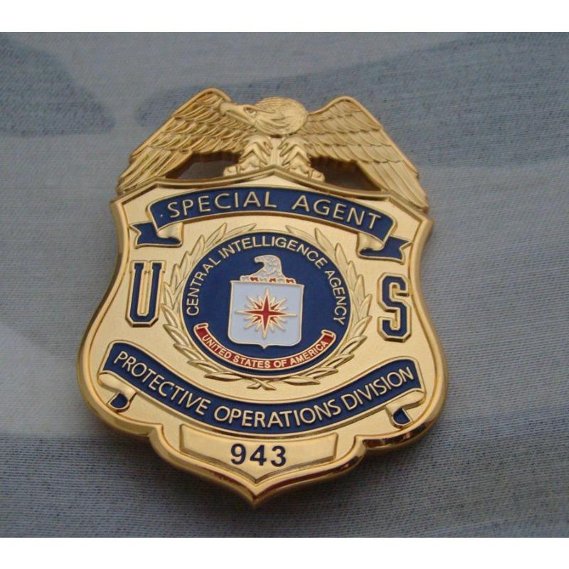 Replica U.S. Metal Badge, Central Intelligence, Protective Action Service Badge Pure Bronze