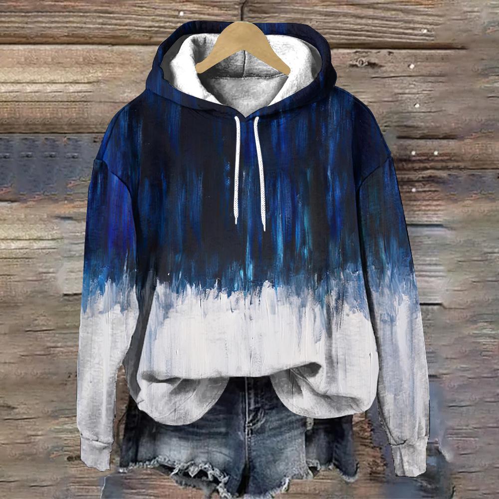 Ink Painting Trend Designer Women's Hoodie Simple Color Fashion Women Clothing Loose Pullover Hoodies Tops Women's Sweatshirt