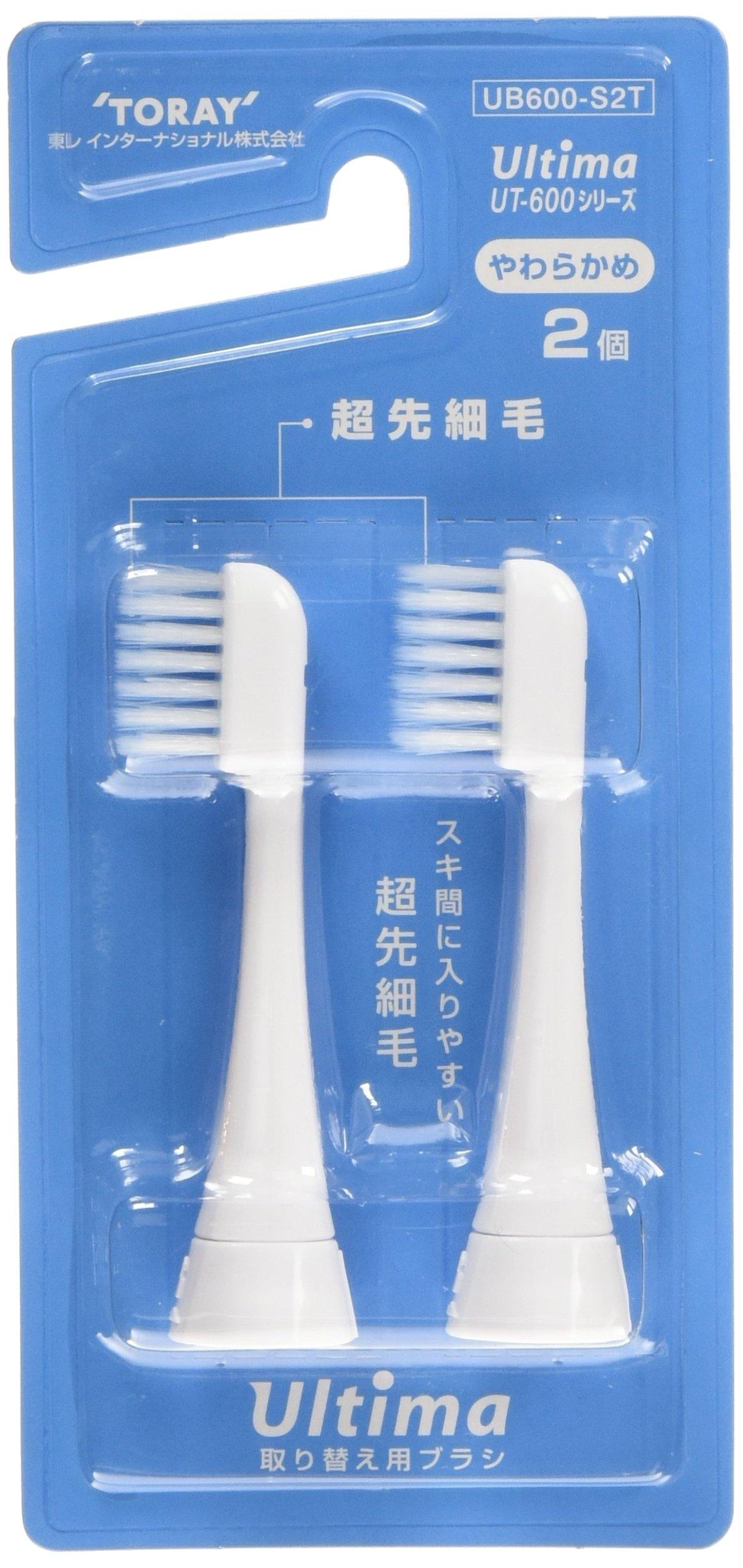 

Toray Ultima Series Electric Toothbrush Replacement Brush UT-600 Set, Ultra-Fine Bristles, 2-Pack (UB600-S2T) белый
