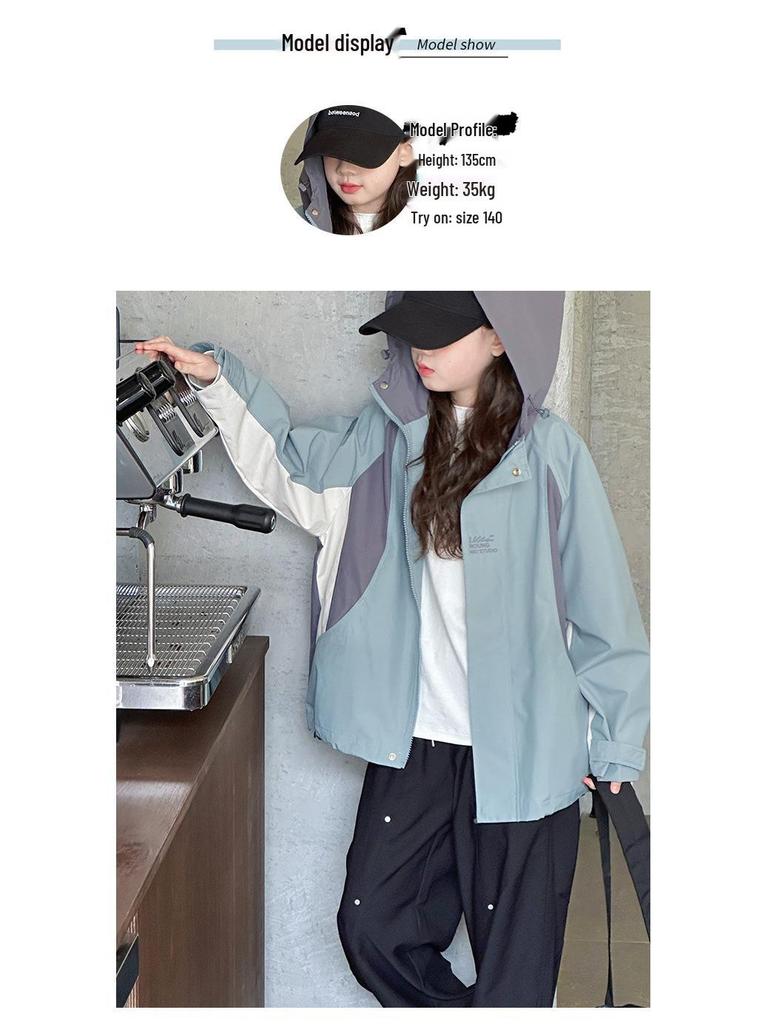 2025 Mädchen Kapuzen-Windjacke - Stilvoller Frühlings-/Herbstmantel für Jugendliche