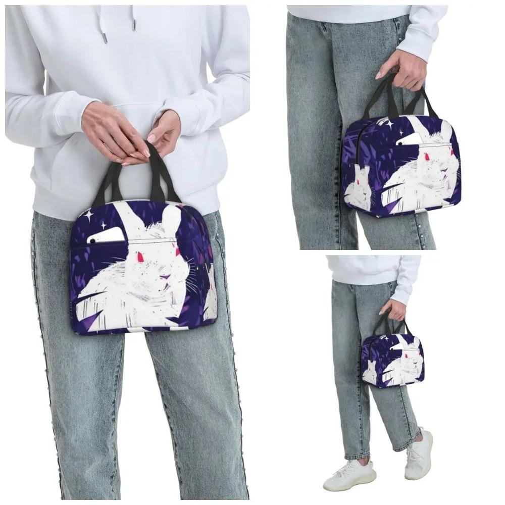 Rabbit In The Nature Forest Anime Insulated Lunch Bag for Kid School Cooler Thermal Food Box Tote Portable Lunch Boxes Container