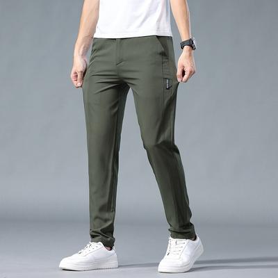 Ice-Silk Men's Casual Trousers - Slim-Fit Stretch New Style Trendy Summer Lightweight Quick-Dry Trousers for Men Sports Trousers