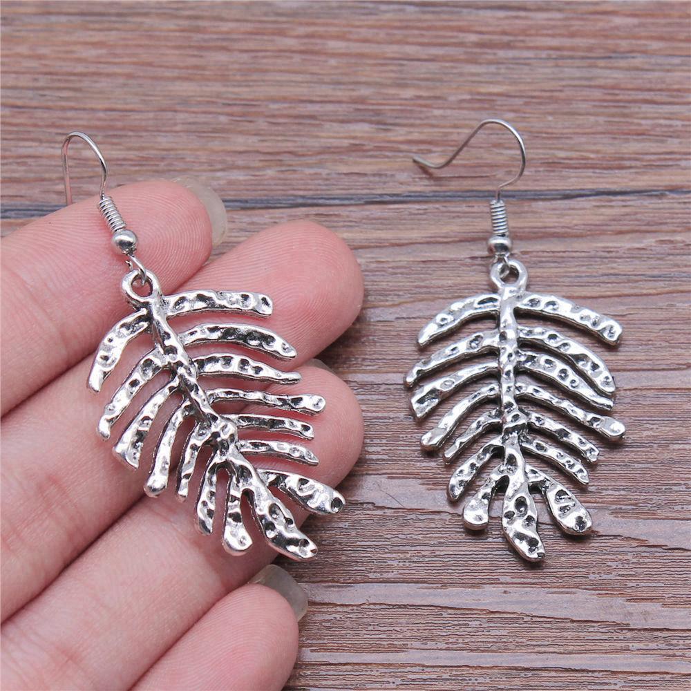 Drop & Dangle Earring Plant Four-Leaf Clover Cactus Vintage Jewelry SuppliesEarring Size 18x19mm QE021