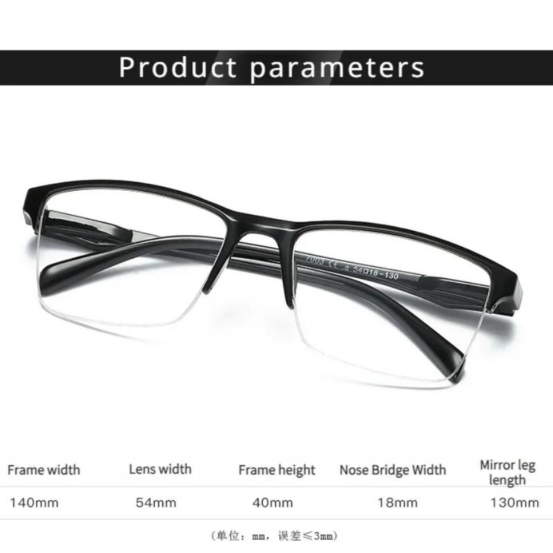 Ultralight Square Half Frame Reading Glasses Presbyopic Glasses Men Women +0.25 0.5 0.75 1 1.25 1.5 1.75 2 2.25 2.5 2.75 3 3.25