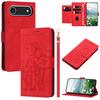 For iPhone 17 Air Case Tulip Leather Phone Cover with 5 Card Slots Wallet
