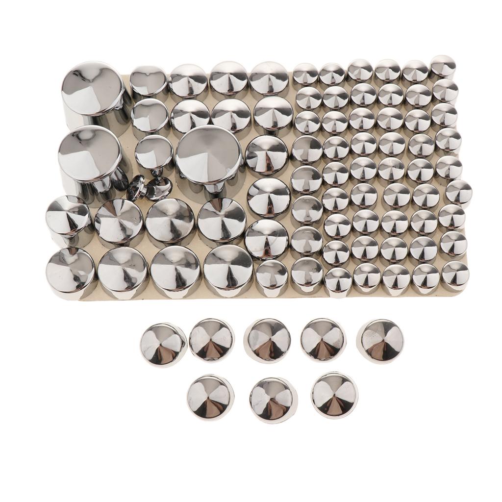 87x Motorcycle Chrome ABS Bolt Toppers Caps