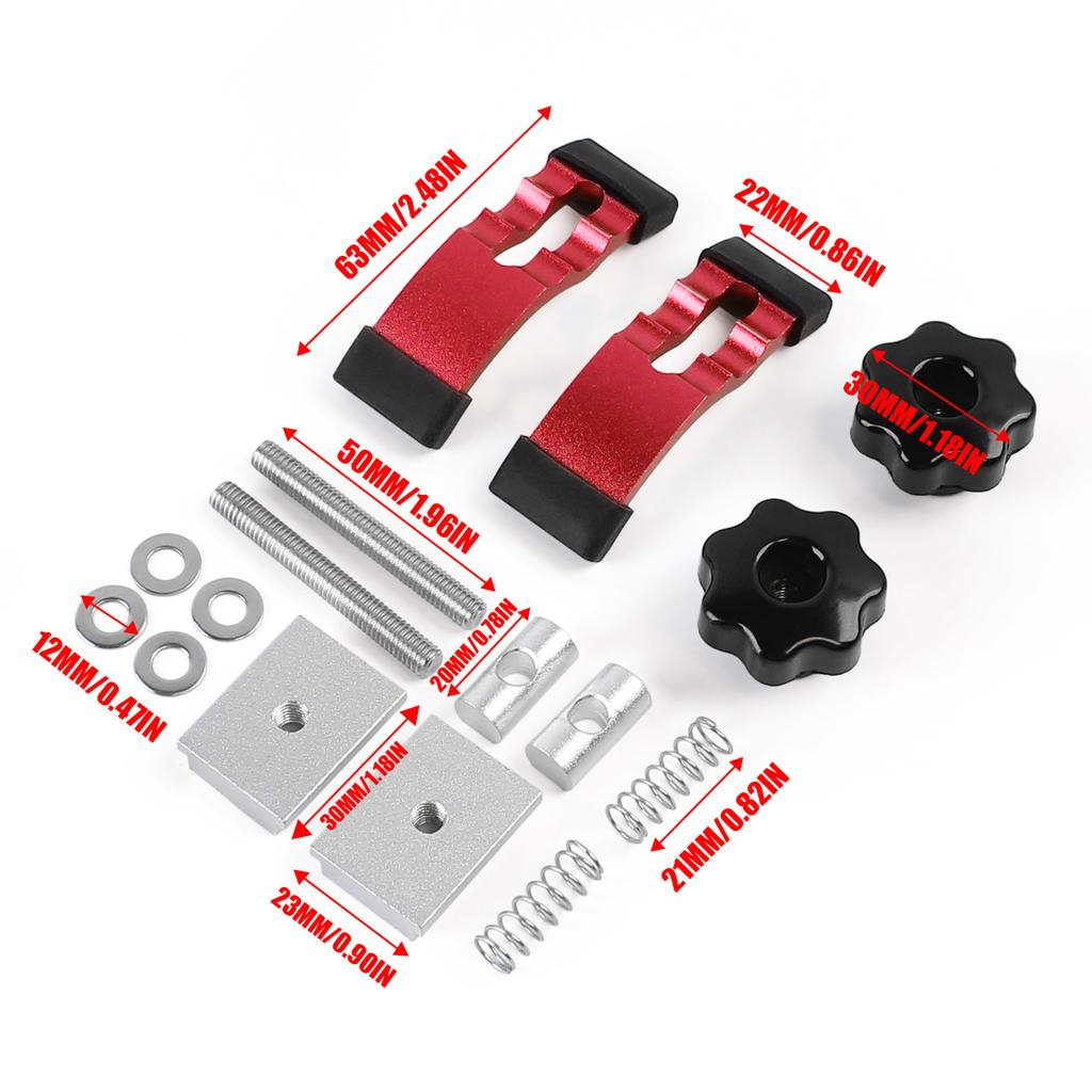 1/2Pc Quick Acting T-Track Hold Down Clamp with T Silder Aluminum Alloy Woodworking Clamps Jig for Routers Drill Presses CNC