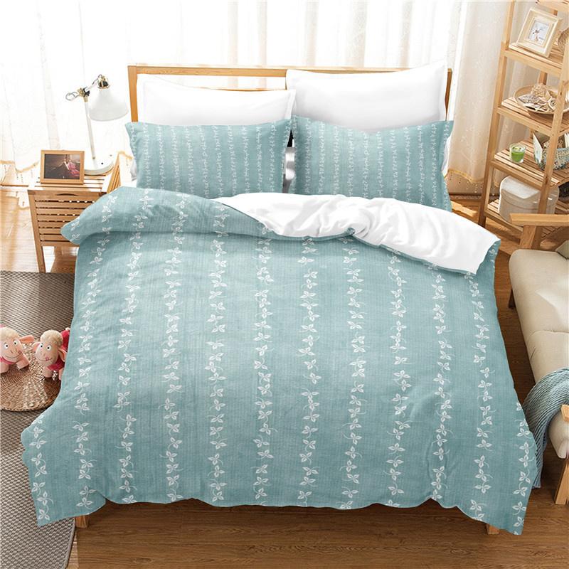 New Bedding Set Simple Plain Duvet Cover King Size Super Soft Comfortable Light Green Bedclothes Ropa De Cama Bed Set Full Size
