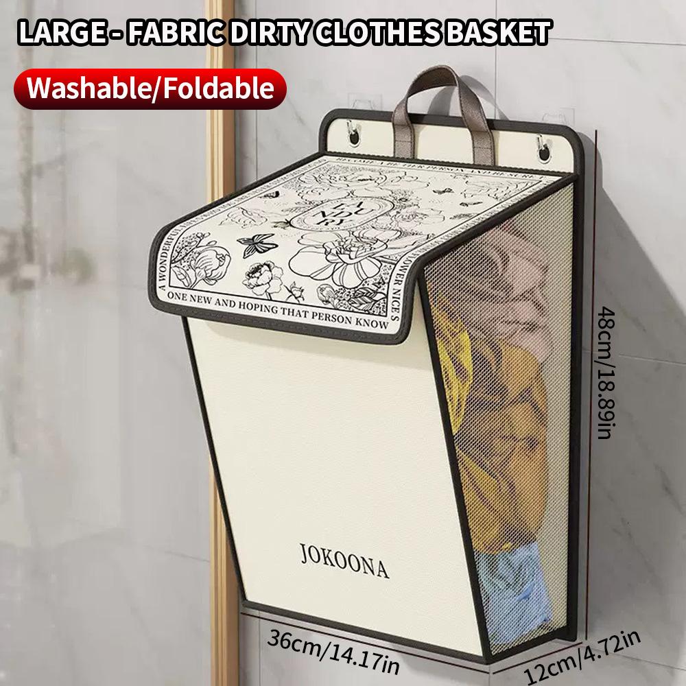 Wall Mounted Laundry Hamper Foldable Waterproof Dirty Clothes Storage Basket Large Capacity Bathroom Organizer Space Saving for