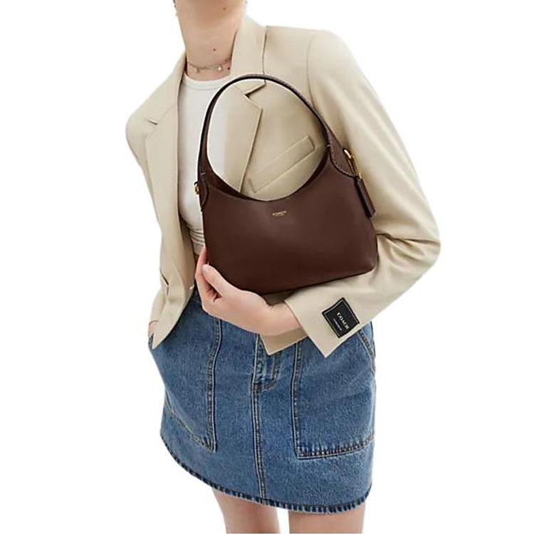 Coach Brooklyn 23 Logo Magnetic Closure Leather Crossbody Shoulder Bag Medium Women Handbags Maple CW614-B4MPL