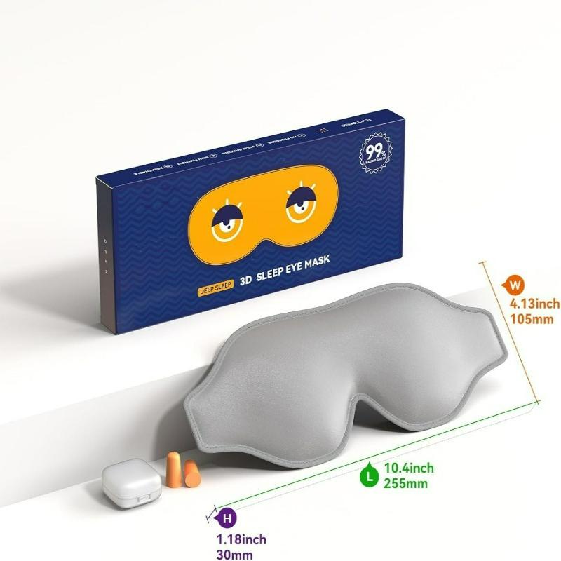 3D Memory Foam Sleeping Mask - Eye Shade Block out Light Sleep Aid Blindfold Face Eyepatch for Better Sleep Quality