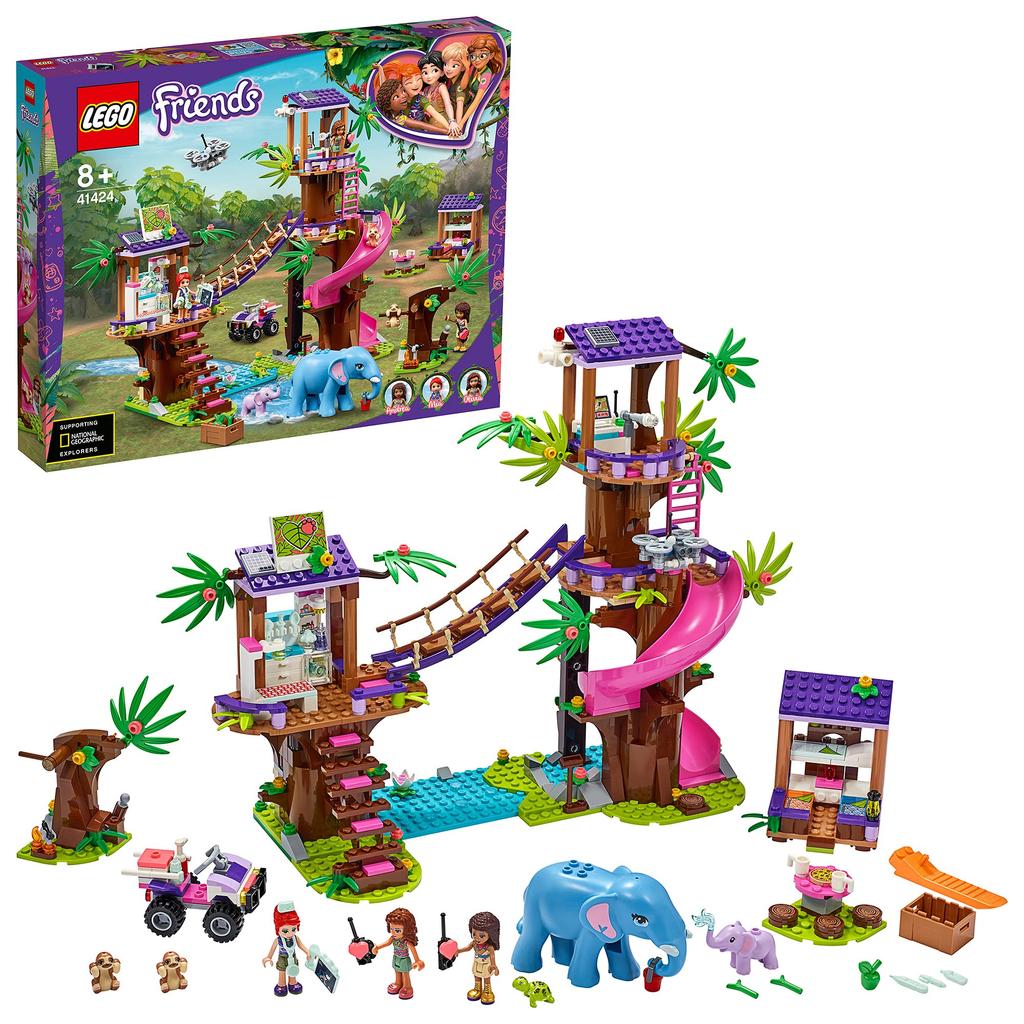 LEGO Friends Jungle Rescue Base Treehouse Animal Bed Clinic Set, Ages 8 and Up, 41424