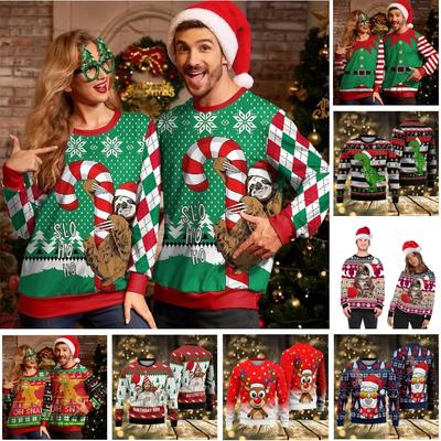Fashion Men Women's T-shirt Christmas Funny Print O-Neck Pullover Top Casual Sweatshirt Kids Tees Top Clothing