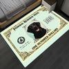 Dollar Pet Cats and Dogs Carpet Creative Currency Design Floor Mat for Living Room Rug Entrance Foyer with Money Pattern Decor