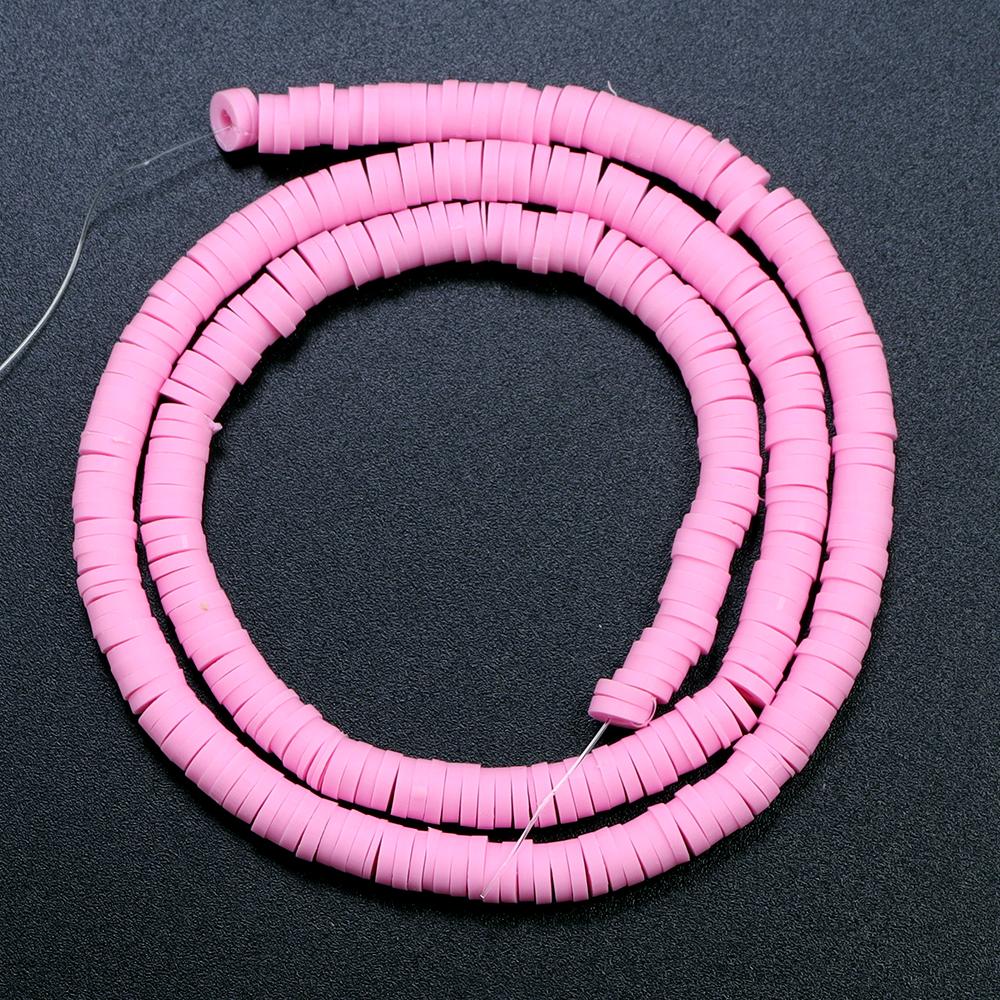 1 Strang 6mm Mehrfarbige Polymer Clay Perlen Flach Rund Handgemacht Lose Abstandene Perlen Für Schmuckherstellung DIY Armband Ohrringe Basteln