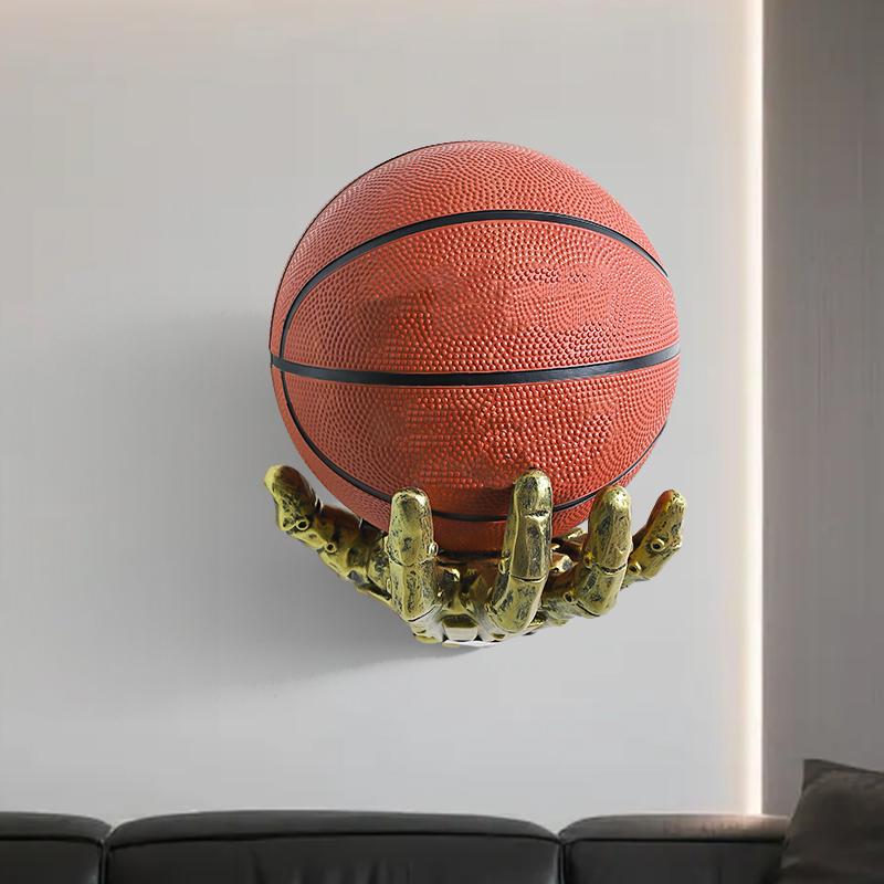 Estante de Baloncesto de Brazo Robótico Creativo Estante de Almacenamiento de Baloncesto y Fútbol Montado en la Pared Adornos de Decoración para Sala de Estar del Hogar