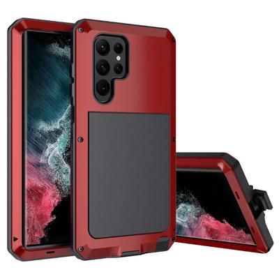 Luxury Heavy Duty Tank Metal Shockproof Armor Phone Case for Samsung S24Ultra S23 S22 S21 S20 Note 20 Anti-scratch Cover Soft Screen Protector