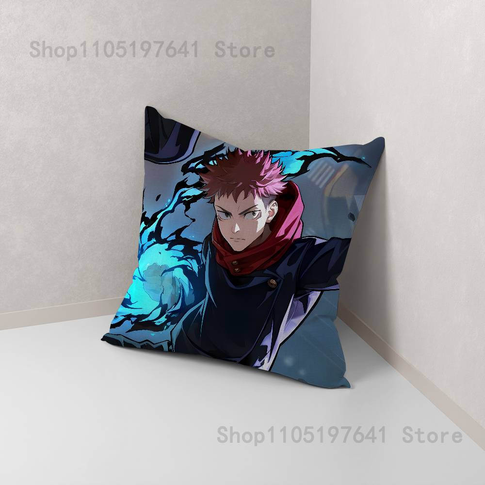Anime Y-Yuji I-Itadori Pillow Case For Sofa Decor Car Office Room Printing Cushion Cover Decorations and Protector