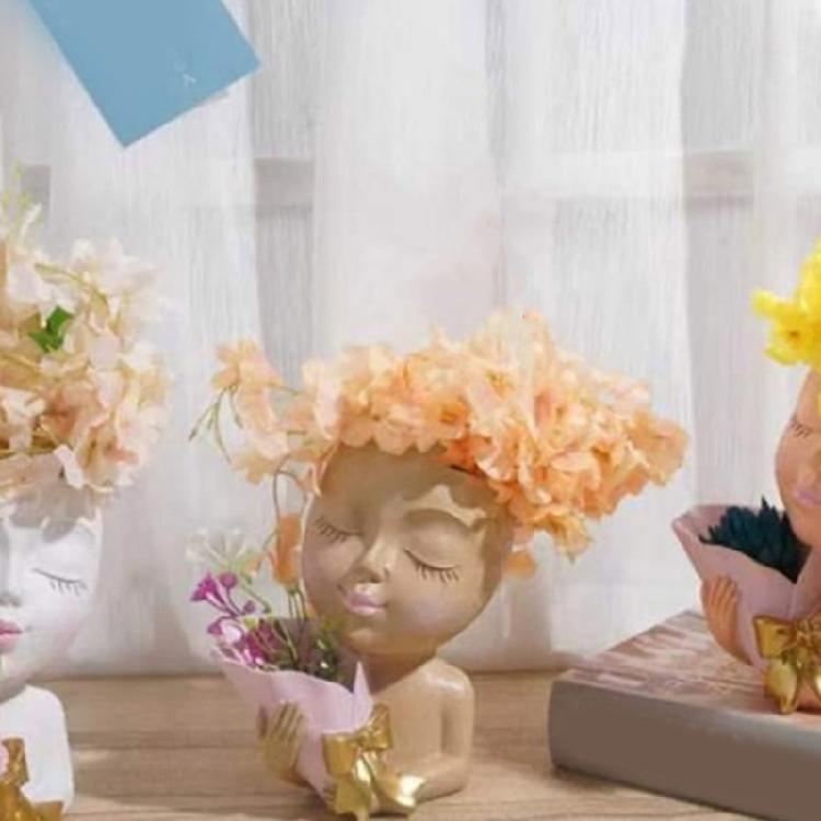 Vase Moulds Human Shape Silicone Material for Making Concrete Resin Flowerpot