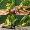Tegneserie Frosk Figur Resin Sopp Lesende Liggende Gitar Frosk Statue Skulptur Innendørs Utendørs Hage Blomsterpotte Dekorasjon Ornament