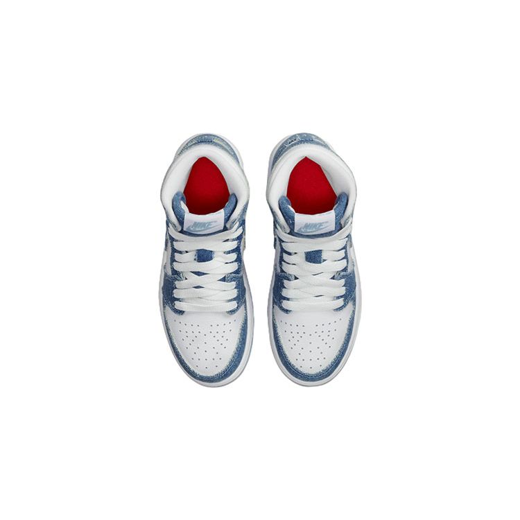 Air Jordan 1 Retro High OG PS Denim Kids Sneakers Blue White Worn-Blue CU0449-104