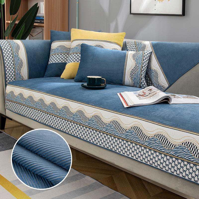 Nordic Einfache Sofa Kissen Vier Jahreszeiten Universal Non-Slip Leder Sofa Abdeckung Chenille High-End Kissen Rückenlehne Handtuch Abdeckung tuch