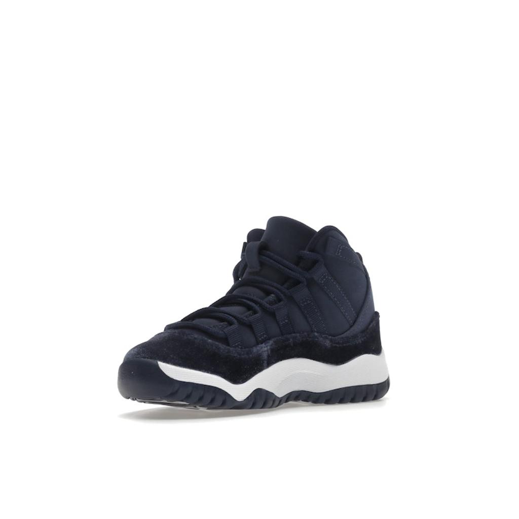 Air Jordan 11 Retro PS Midnight Navy Velvet Kids Sneakers Blue Metallic-Silver White DO3857-441