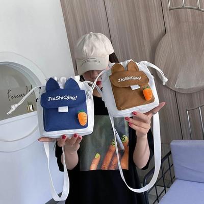 Canvas Crossbody Bag for Women Cute Bucket Bags Women Shoulder Bag Mother Kids Bags for Girl Purse and Handbags
