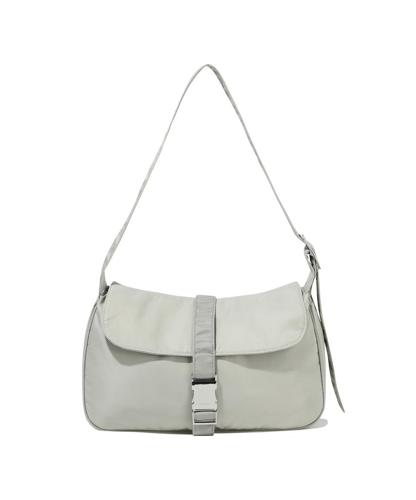 Covernat Woman Clover Heart Nylon Buckle Shoulder Bag Beige