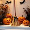 Lightweight Plastic Witch Broom Electric Toy with Touch Activated Swinging Prop Retro Movie Style Broomstick Straw Broom for Halloween Party