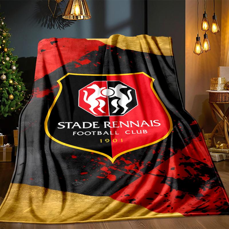 Stade Football Club Crest Blanket Lightweight Ideal Bedding Blanket Perfect for Travel, Camping, Living Rooms, Offices, Sofas, Fan Christmas Gift