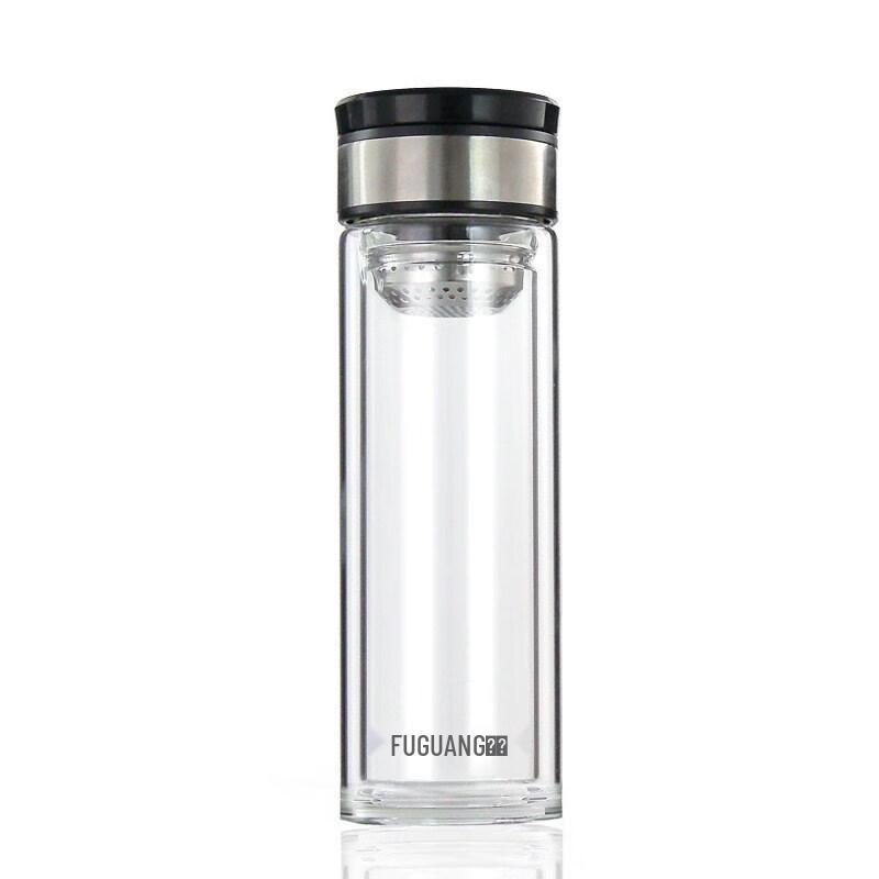 Fuguang G1707-SH-400 Double Wall Glass Tea Infuser Bottle 400ml