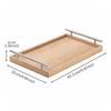 Embossed Leather Tray with Raised Edge Versatile Rectangular Decorative Handles Elegant