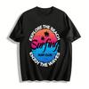 Summer Beach Surfing Club Print Casual Short Sleeve T-Shirt Pure Cotton T-shirt