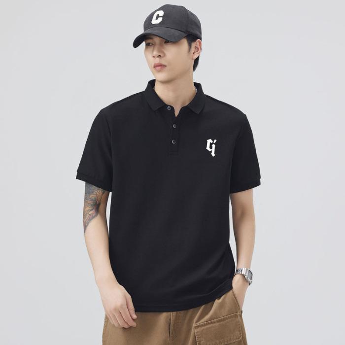 Summer Thin Three-dimensional Silicone Printed Short-sleeved POLO Shirt Men's T-shirt Top