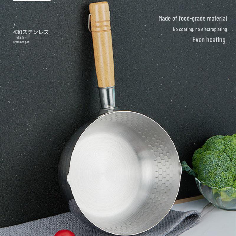 Japanese Yukihira Stainless Steel Milk & Noodle Pot - Non-stick, Induction Compatible.