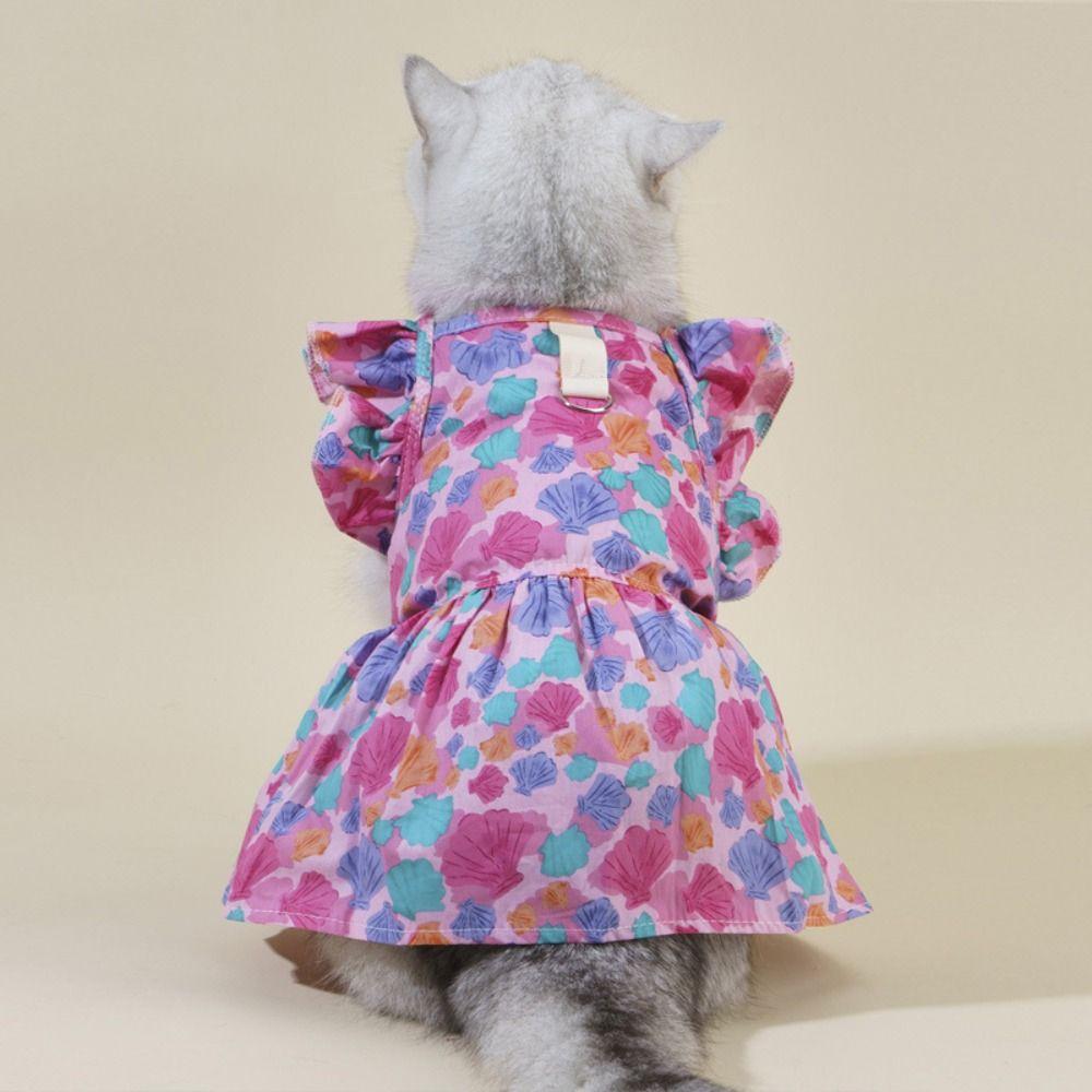 Cotton Cat Ruffle Dress Sleeveless Spring Summer Puppy Princess Skirt Comfortable Breathable Dog Costume Skirt Medium Dogs