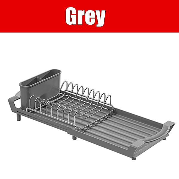 Expandable Dish Drying Rack with Cutlery Holder Rust-Resistant Dish Drainer Kitchen Drying Rack Space Saving Counter Organizer