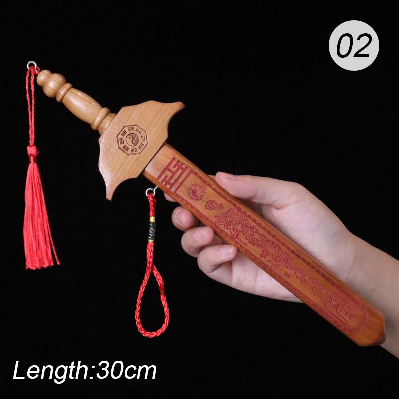 1Pc Mahogany Katana Sword Safe Carving Handicraft Peach Wood Feng Shui Tai Chi Eight Diagrams Sword Decor