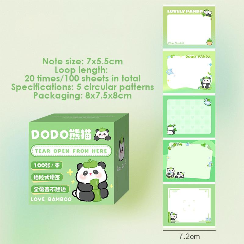 100/256 listů Kawaii papírnictví Roztomilé kreslené kapybary Samolepicí bločky Kancelářské potřeby Kreativní trhací Vytahovací typ Poznámkový papír