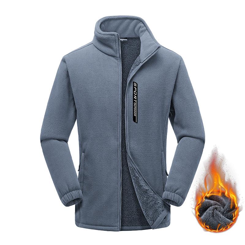 Плюшевая и утолщенная зимняя повседневная теплая куртка с воротником-стойкой и флисовым спортивным кардиганом из флиса и флисовой толстовкой с капюшоном L 4300₽