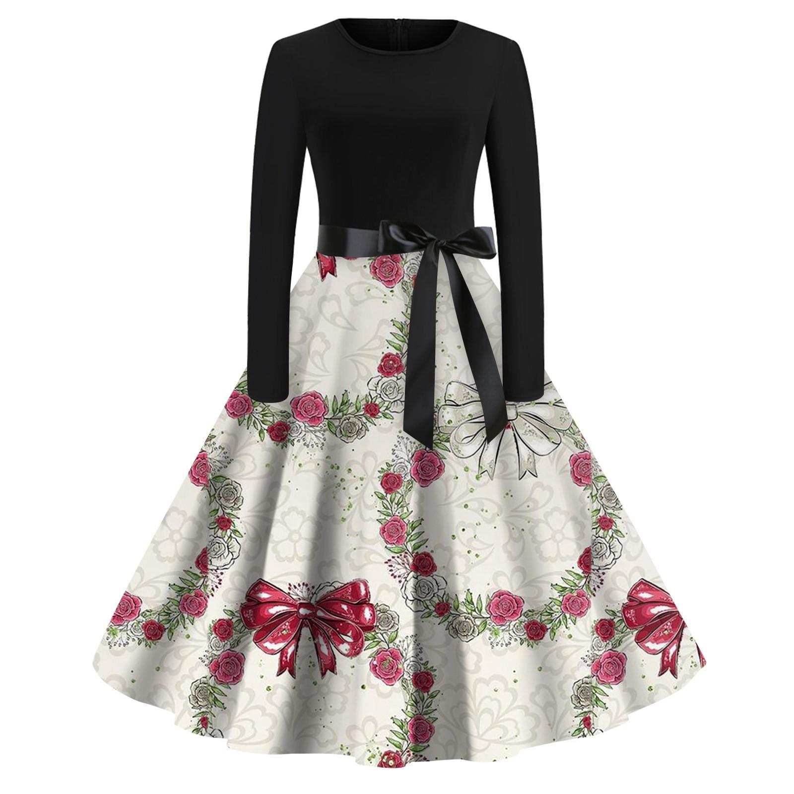 

Хэллоуин женское повседневное модное винтажное платье с круглым вырезом и принтом M белый