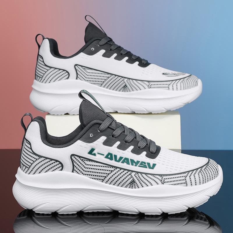 Men Running Shoes Breathable Outdoor Sport Sneakers Air Mesh Gym Elastic Knitting Vamp Tennis Shoes Zapatillas De Deporte